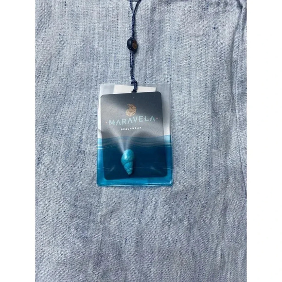 Maravela Beachwear Mens 36 Light Blue Lightweight Linen Blend Chino Shorts $280 - Picture 3 of 10